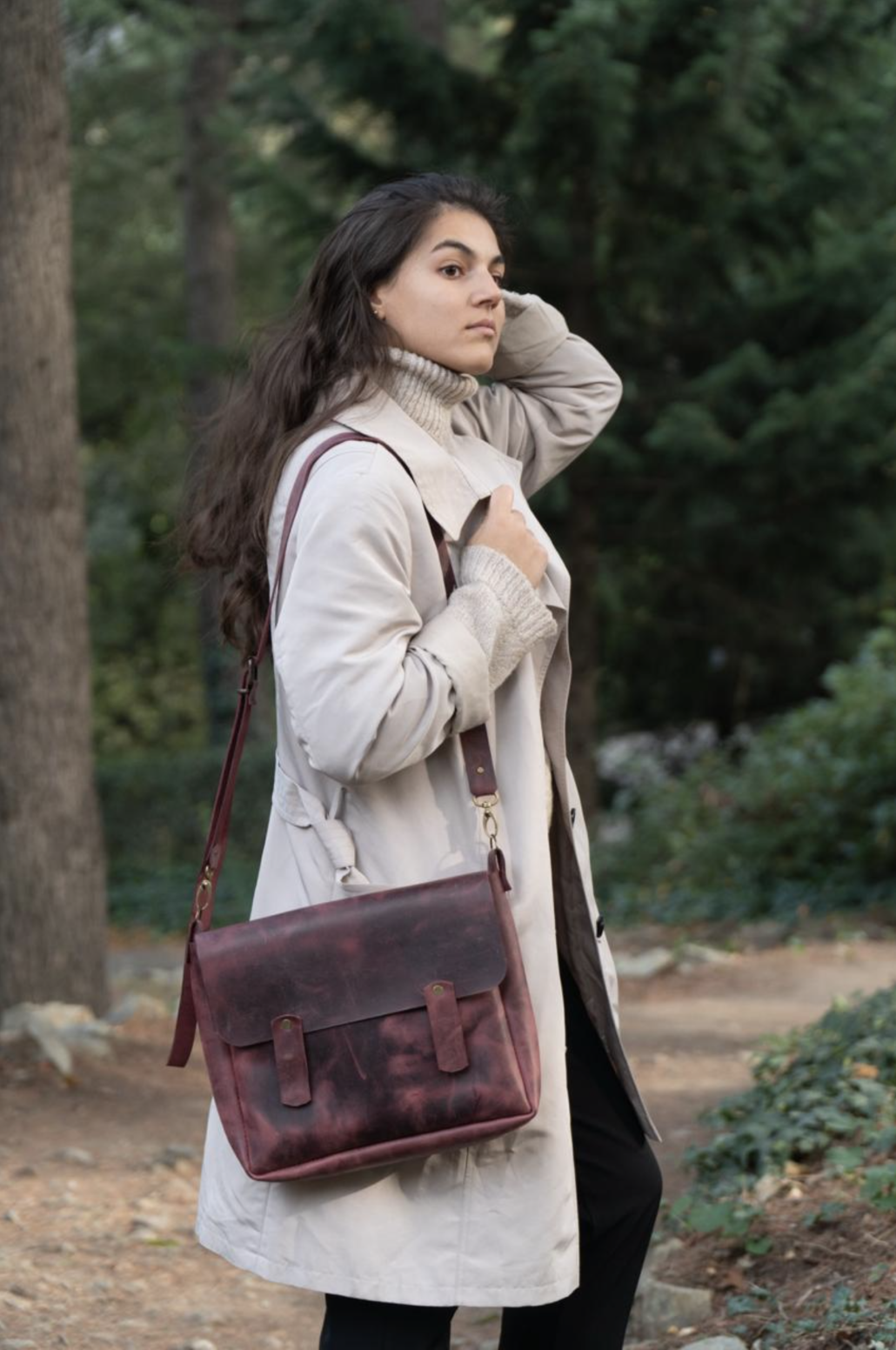 Natural leather bag - "Emily"